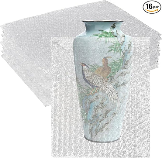 Bubble Out Bag16x20 Inch, 16 Pack Clear Bubble Pouches Wrap bags for Packaging, Double Walled Shockproof Bubble Cushioning Wrap Bag for Packing, Storage and Moving Supplies for Dishes