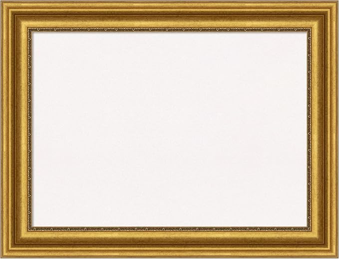 Amanti Art White Cork Board for Wall, 26x34 Vision Board with Gold Frame, Medium Corkboard Office Decor for Home Organization, Traditional Corkboard Pinboard to display items for home organization