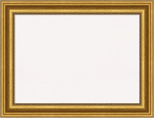 Amanti Art White Cork Board for Wall, 26x34 Vision Board with Gold Frame, Medium Corkboard Office Decor for Home Organization, Traditional Corkboard Pinboard to display items for home organization