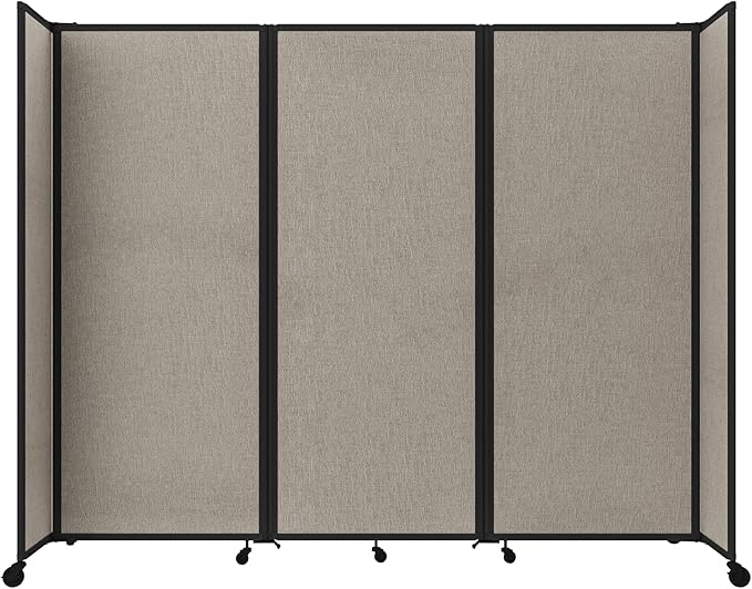 Versare Room Divider 360 Portable Wall Partition | Folding Panels | Large Freestanding Divider | Locking Wheels | Temporary Room Separator
