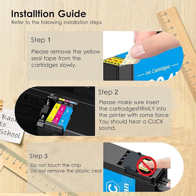 HOINKLO 812xl Ink Cartridge Combo Pack Remanufactured Replacement for 812XL Ink Cartridges with WF-7840 WF-7820 WF-7310 EC-C7000 Printer (2 Black, Cyan, Yellow, Magenta)