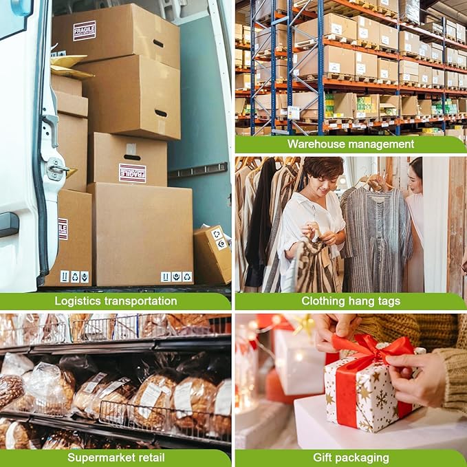 2" x 1" Direct Thermal Label, Paper for Barcodes Postage Address Perforated & Compatible with Rollo, Zebra, Munbyn, Nelko Printers(12 Rolls, 1300 Labels/Roll)