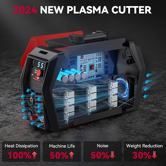 ARCCAPTAIN iControl Cut55 Pro Plasma Cutter, [APP Control] 55 Amp Non-Touch Pilot Arc 120V/240V Plasma Cutter Machine, Large LED Display and 2T/4T, 3/4 inch Maximum Cut, DC Inverter IGBT