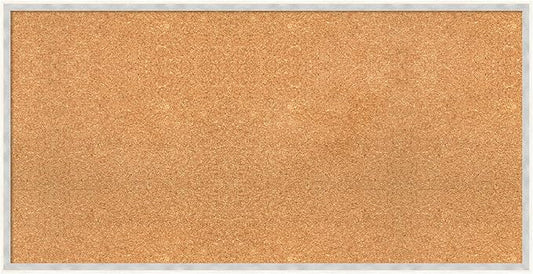 Amanti Art Natural Cork Board for Wall, 21x41 Vision Board with White Frame, Large Corkboard Office Decor for Home Organization, Modern Corkboard Pinboard to Display Items for Home Organization in