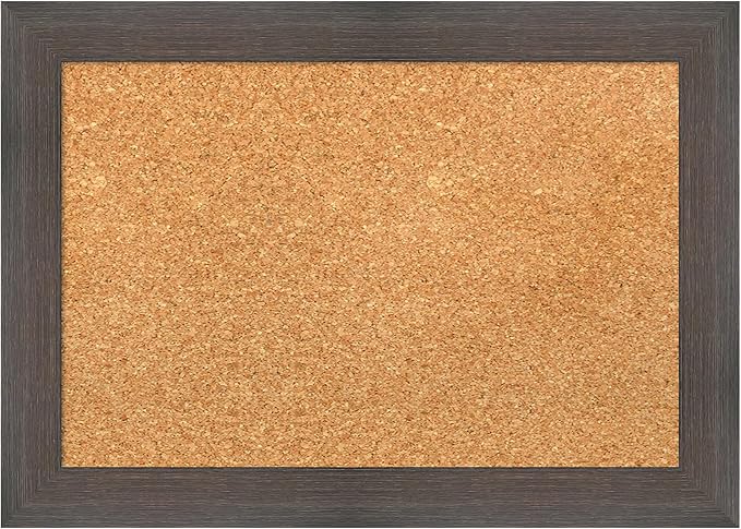 Amanti Art Natural Cork Board for Wall, 15x21 Vision Board with Brown Wood Frame, Small Corkboard Office Decor for Home Organization, Country Rustic Corkboard Pinboard to Display Items for Home