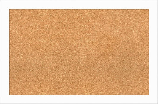 Amanti Art Natural Cork Board for Wall, 23x35 Vision Board with White Frame, Large Corkboard Office Decor for Home Organization, Casual Corkboard Pinboard to Display Items for Home Organization in
