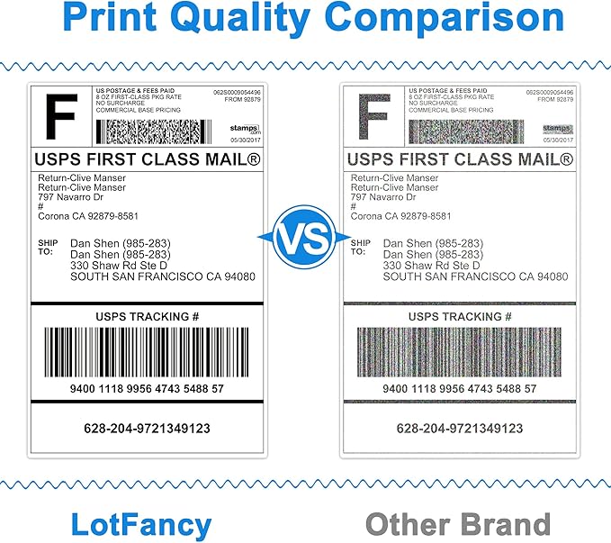 LotFancy 4x6 Thermal Labels, 440 Shipping Labels (2 Rolls) Compatible with DYMO LabelWriter 4XL 1744907, Perforated Postage Label for Rollo, Zebra Desktop Printers, Commercial Grade