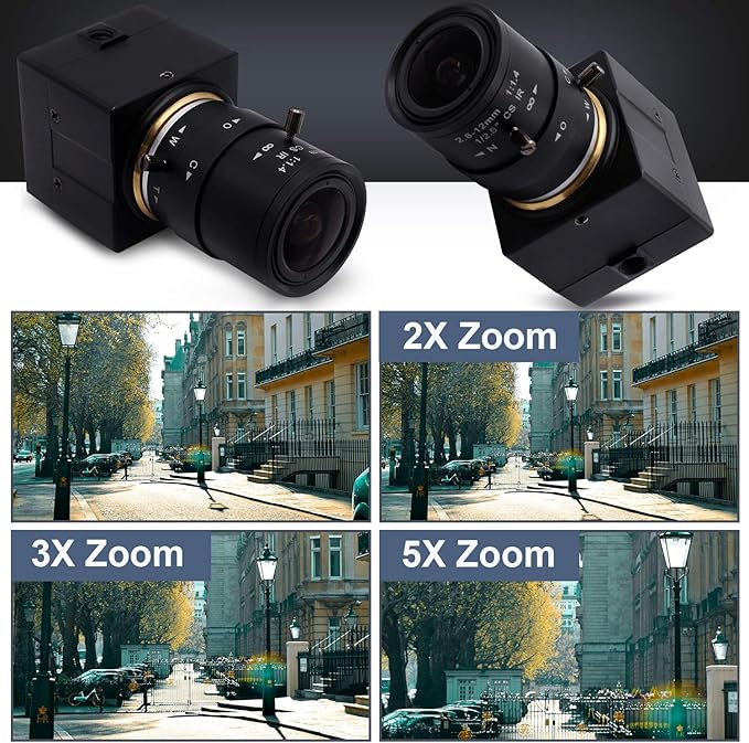 SVPRO 1080P HD Webcam with Zoom Lens 2.8-12mm Manual Focus Camera 30fps/60fps/100pfs High Definition USB Camera UVC Free Drive for PC & Laptop