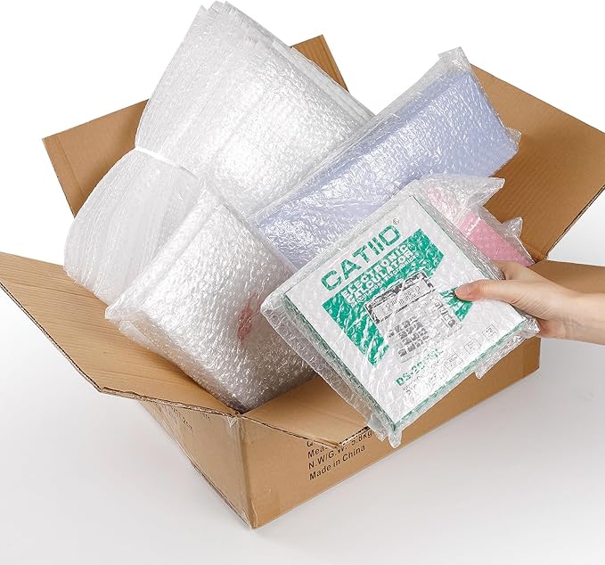 50PCS Clear Bubble Pouches Wrap Bags, 10 x 14 Inch Bubble Out Bag Pouch for Packing & Shipping, Double Layer Bubble Cushion Wrap Bags Protective Bubble Pouches Bags for Moving and Storage