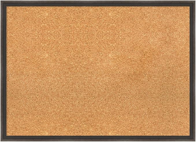 Amanti Art Natural Cork Board for Wall, 21x29 Vision Board with Brown Wood Frame, Medium Corkboard Office Decor for Home Organization, Casual Corkboard Pinboard to display items for home organization