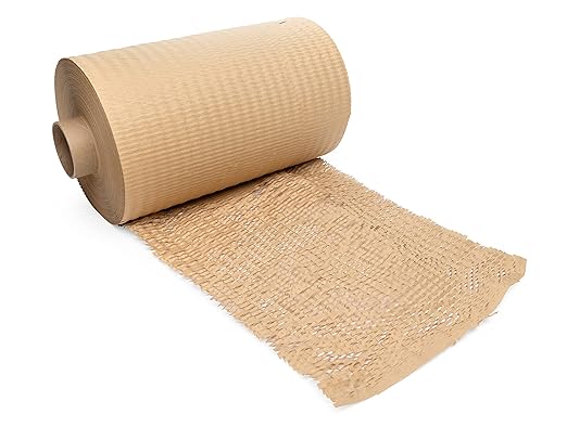 IDL Packaging 15" x 1400' Refill Roll (Pack of 1) for MP-1400USN HexcelWrap Honeycomb Packing Paper Station, Brown - Protective Kraft Paper with Interlocking Slit Design for Shipping