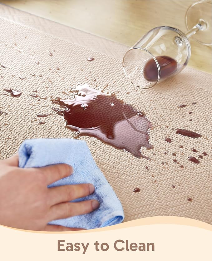 Ophanie Kitchen Mats for Floor, 3/4 inch Thick, Anti Fatigue Cushioned Mat, Kitchen Rugs, Waterproof, Comfort Ergonomic Standing Mat for Office, Home, Sink, 20x32 Beige Non-Slip Ridged Bottom