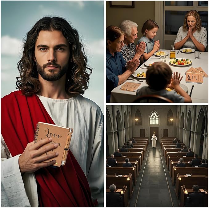 6 Pcs/3 Set of Christian Gifts Spiral Notebooks Bulk Journals with Christian Pens Prayer Journal Christian Journal for Women and Men, Perfect Home Gifts