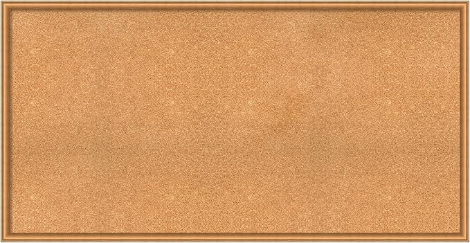 Amanti Art Natural Cork Board for Wall, 30x58 Vision Board with Bronze Frame, Oversize Corkboard Office Decor for Home Organization, Casual Corkboard Pinboard to Display Items for Home Organization