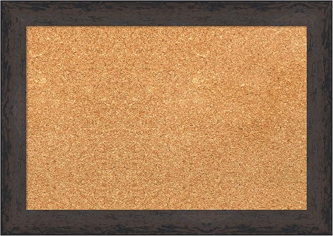 Amanti Art Natural Cork Board for Wall, 15x21 Vision Board with Black Wood Frame, Small Corkboard Office Decor for Home Organization, Modern Corkboard Pinboard to Display Items for Home Organization