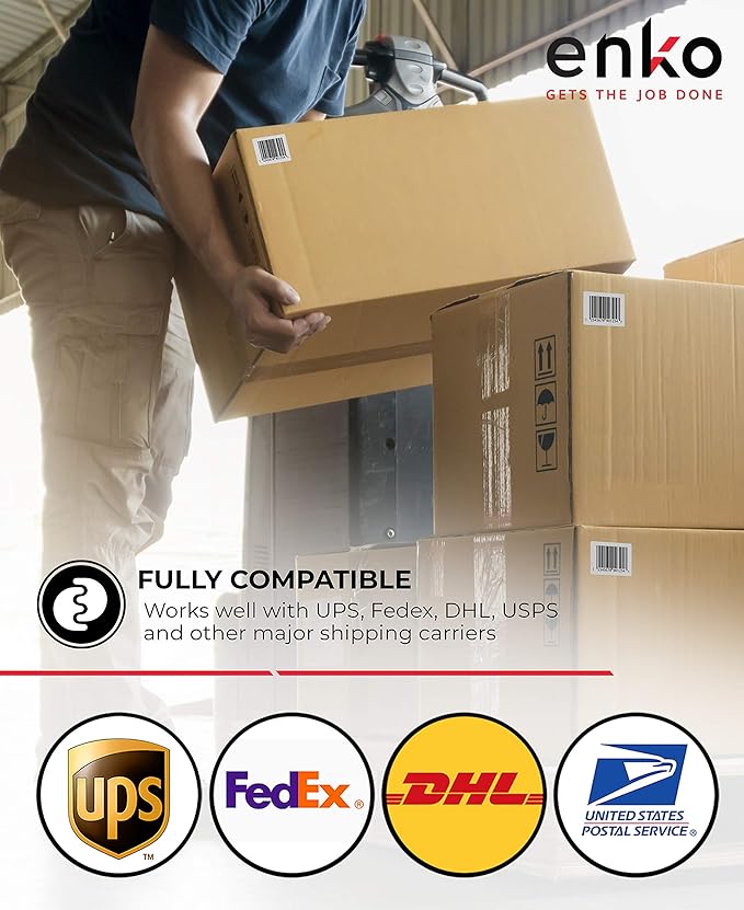 enKo (18 Rolls, 8,100 Labels) 4 x 6 Direct Thermal Address & Shipping Labels Compatible for Zebra 2844 ZP-450 ZP-500 ZP-505, Rollo, Eltron, Neatoscan