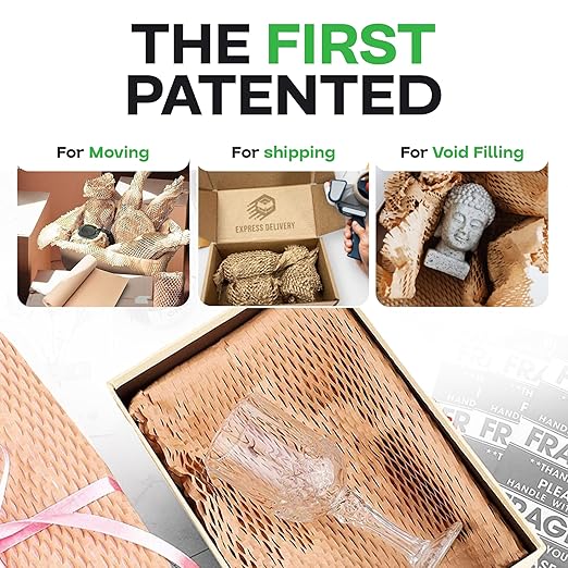 IDL Packaging 15.25" x 300' Refill Roll (Pack of 2) for MP-300N HexcelWrap Honeycomb Packing Paper Station, Brown - Natural Kraft Paper with Interlocking Slit Design for Shipping and Moving