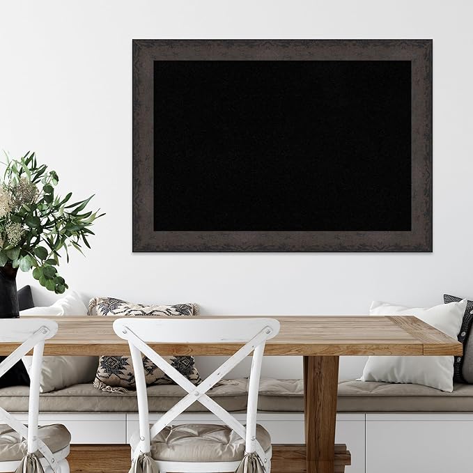 Amanti Art Black Cork Board for Wall, 29x41 Vision Board with Black Wood Frame, Large Corkboard Office Decor for Home Organization, Modern Corkboard Pinboard to Display Items for Home Organization in