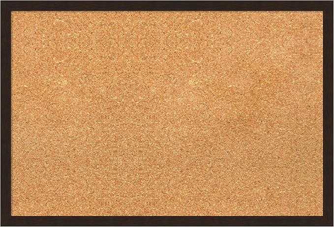 Amanti Art Natural Cork Board for Wall, 17x25 Vision Board with Brown Wood Frame, Medium Corkboard Office Decor for Home Organization, Rustic Farmhouse Corkboard Pinboard to display items for home