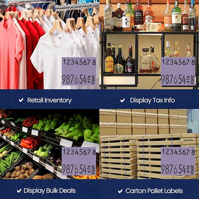 Perco Lavender Pricing Labels for Monarch 1136 Price Gun - 3 Sleeves, 24 Rolls Value Pack - 42,000 Price Marking Labels - with Ink Rolls Included