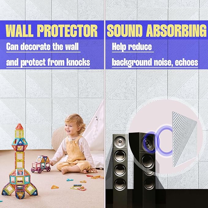 Large Cork Board for Walls 48"x 36", 12 Pack Felt Wall Tiles with Safe Removable Adhesive Tabs, Cork Board for Office,Pinboard Bulletin Board - Light Gray