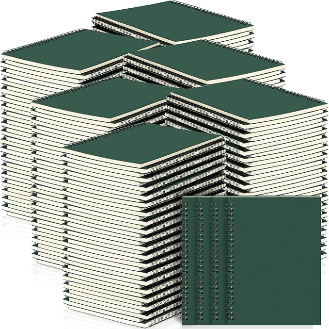Yahenda Spiral Notebook Bulk A5 Journal Lined 8.3'' x 5.5'' Writing Composition Paper Small Notepad Subject Notebook for Students Office Business Back to School Supplies(Deep Green,108 Pcs)