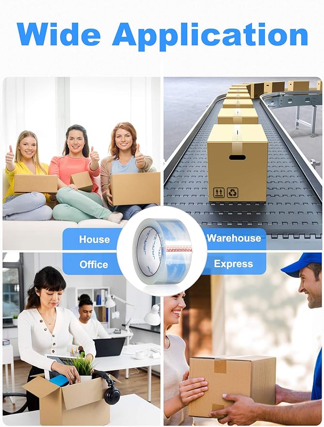 JARLINK Clearer Packing Tape 24 Rolls, Heavy Duty Packaging Tape for Shipping Packaging Moving Sealing, 2.8mil Thicker, 1.88 inches Wide, 60 Yards Per Roll, 1440 Total Yards
