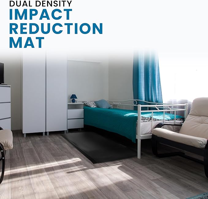 American Excelsior - Large Safety Bedside Impact Reduction Mat for Elderly and Disabled, Non-Slip with Beveled Edges