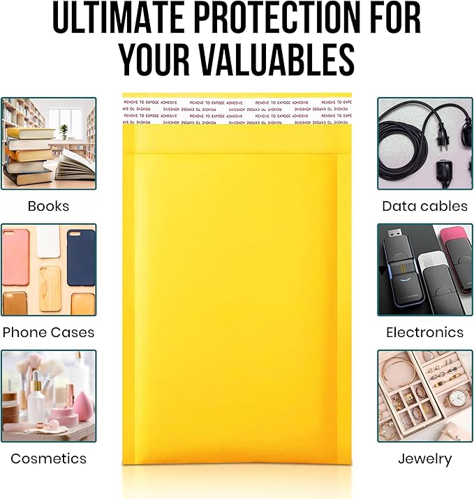 Levex - #4 9.5" x 14.5 [100 Pack) Kraft Bubble Mailers, Padded Envelope Mailers, Packing Envelope & Mailing Bags for Shipping