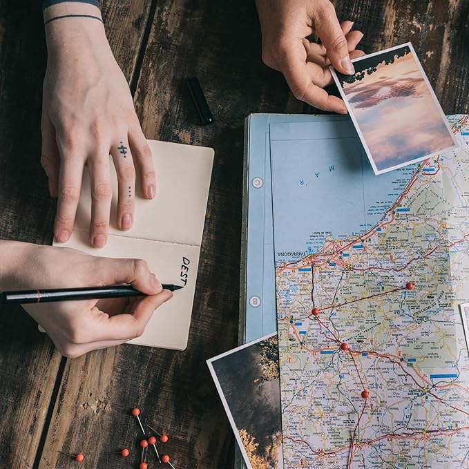 uxcell 400 Pcs Push Pins, Map Thumb Tacks 4mm Round Head Decorative Push Pins for Bulletin Board Home Office Travel Wall DIY Crafts Map Photo, Metallic Black