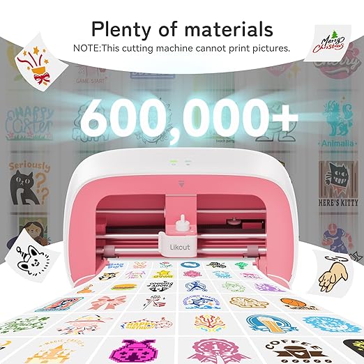 S501 Vinyl Cutter Machine with Built-in Storage, Die Cutting Machine of Multi Material Vinyl, HTV, Cardstock, Paper, Includes Cutting Mat, Black Pen, Weeding Tool, Pink