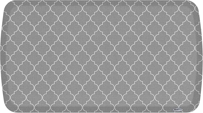 GelPro Elite Premier Anti-Fatigue Kitchen Comfort Floor Mat, 20x36", Trellis Classic Grey