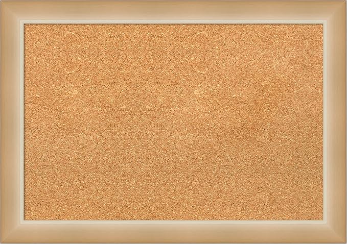 Amanti Art Natural Cork Board for Wall, 19x27 Vision Board with Gold Frame, Medium Corkboard Office Decor for Home Organization, Modern Contemporary Corkboard Pinboard to display items for home