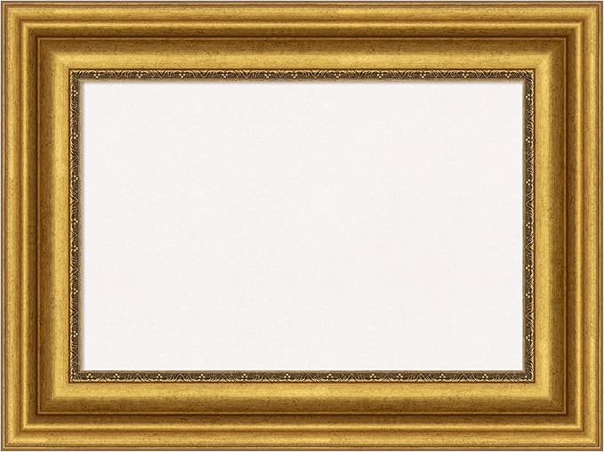 Amanti Art White Cork Board for Wall, 18x24 Vision Board with Gold Frame, Small Corkboard Office Decor for Home Organization, Traditional Corkboard Pinboard to Display Items for Home Organization in