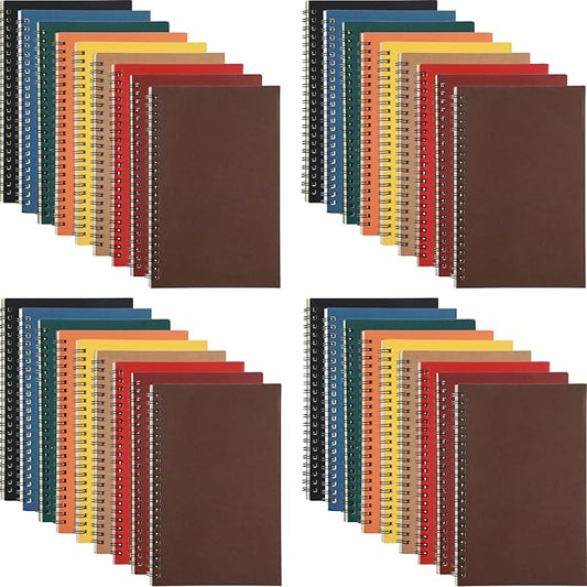 Yahenda Spiral Notebook Bulk A5 Journal Lined 8.3'' x 5.5'' Writing Composition Paper Small Notepad Subject Notebook for Students Office Business Back to School Supplies(Multi Color,36 Pcs)