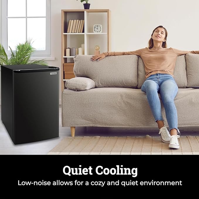 Igloo 3.2 Cu.Ft. Single Door Compact Refrigerator with Freezer - Slide Out Glass Shelf, Perfect for Homes, Offices, Dorms - Black