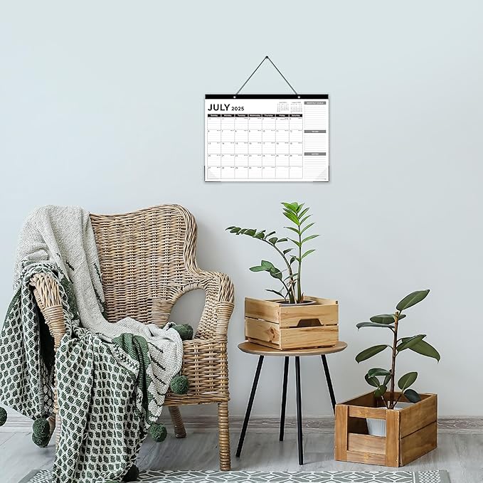 2025-2026 Desk Calendar - Desk Calendar 2025-2026, Jul. 2025 - Dec. 2026, 17"x12" Desktop Calendar with Notes, Corner Protector, Ruled Blocks