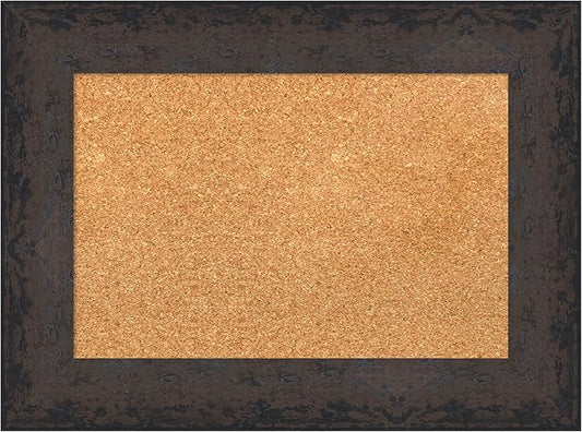 Amanti Art Natural Cork Board for Wall, 17x23 Vision Board with Black Wood Frame, Small Corkboard Office Decor for Home Organization, Modern Corkboard Pinboard to Display Items for Home Organization