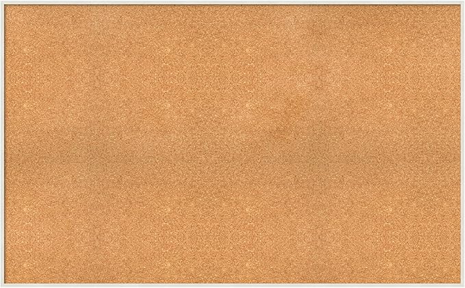 Amanti Art Natural Cork Board for Wall, 33x53 Vision Board with White Frame, Oversize Corkboard Office Decor for Home Organization, Modern Corkboard Pinboard to Display Items for Home Organization in
