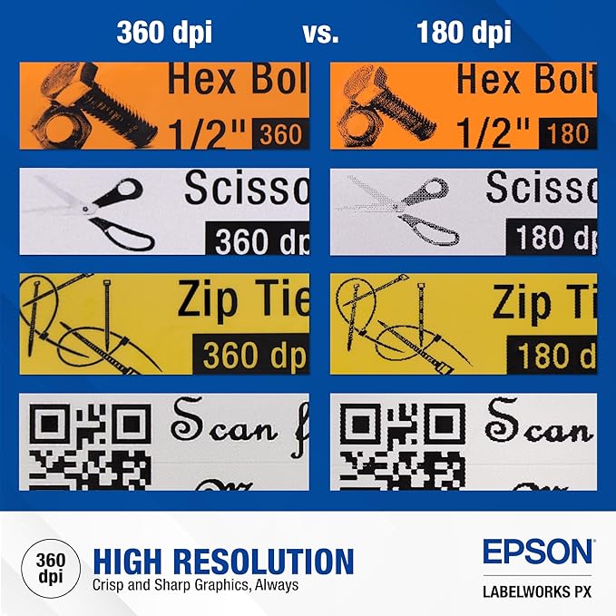 LABELWORKS Epson LW-PX900 Industrial Label Maker - Portable Handheld Label Printer Compatible with All Epson PX Tape Types