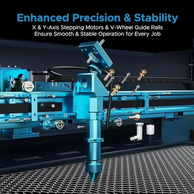 OMTech Pronto 100W CO2 Laser Engraver with Water Chiller&LightBurn, 28"x20" Laser Engraving Machine with Autofocus 2 Way Pass-Throughs Built-in Air Assist, Laser Cutter for Wood Glass Acrylic More