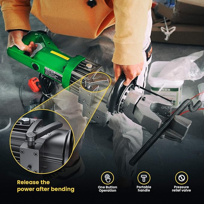 Anbull 900W Electric Rebar Bender,Hydraulic Rebar Bending Maching Bending up to 5/8 Inch #5 16mm Rebar, Bending Angle 0-130 Degrees Rebar Bending Machine with Positioning Bolt