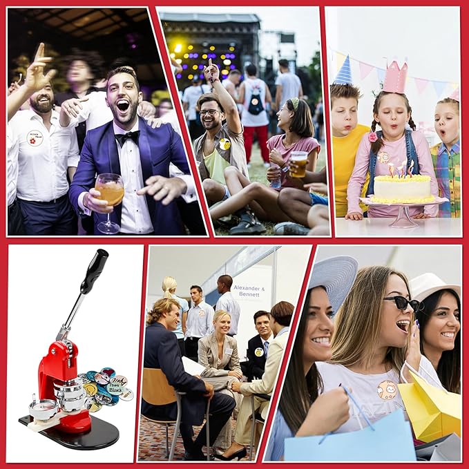 Button Maker Multiple Sizes - DIY Press 1.25 inch+2.25 inch+3 inch, Removable Badge Machine With 300 Parts Supplies, Circle Cutter and Cutting Mat