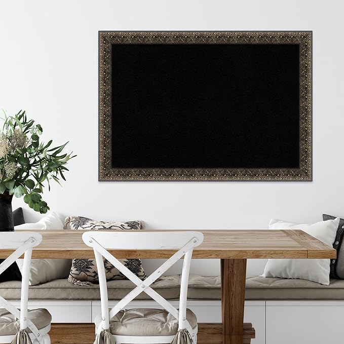 Amanti Art Black Cork Board for Wall, 29x41 Vision Board with Black Wood Frame, Large Corkboard Office Decor for Home Organization, Traditional Corkboard Pinboard to Display Items for Home