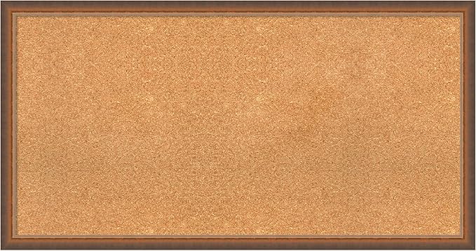 Amanti Art Natural Cork Board for Wall, 22x42 Vision Board with Bronze Frame, Large Corkboard Office Decor for Home Organization, Modern Corkboard Pinboard to Display Items for Home Organization in