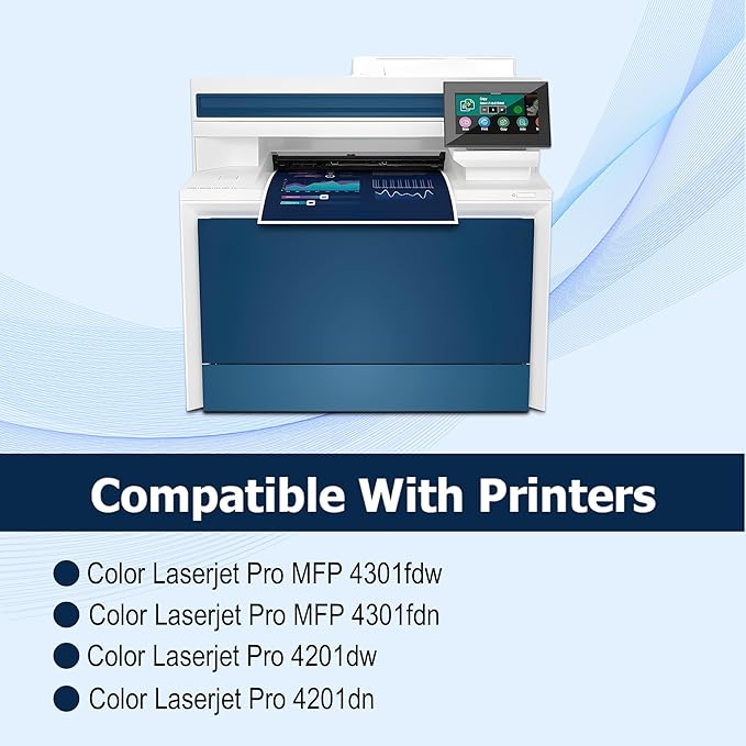 OFFICE-COLOR 210X High-Yield Toner Cartridges 4 Pack Replacement for HP 210X 210A Works with HP Color MFP 4301fdw 4301fdn Pro 4201dw 4201dn Printer Ink (‎Black Cyan Yellow Magenta)