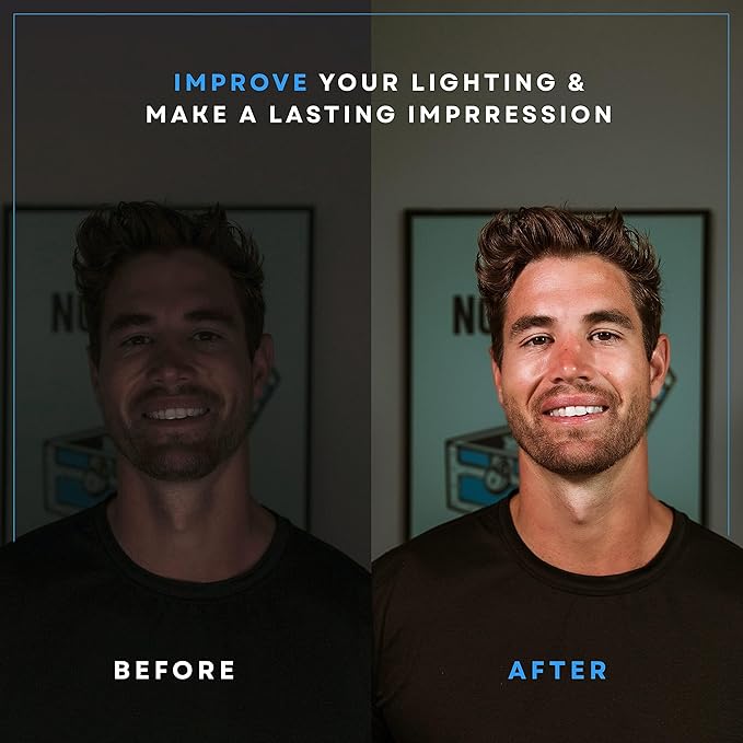 LUME CUBE Edge 2.0 LED Desk Lamp | Dimmable Home Office Desk Light with USB Charging Port & Strong Swing Arm | Adjustable Color Temperature and Brightness | Circle Webcam Light - White