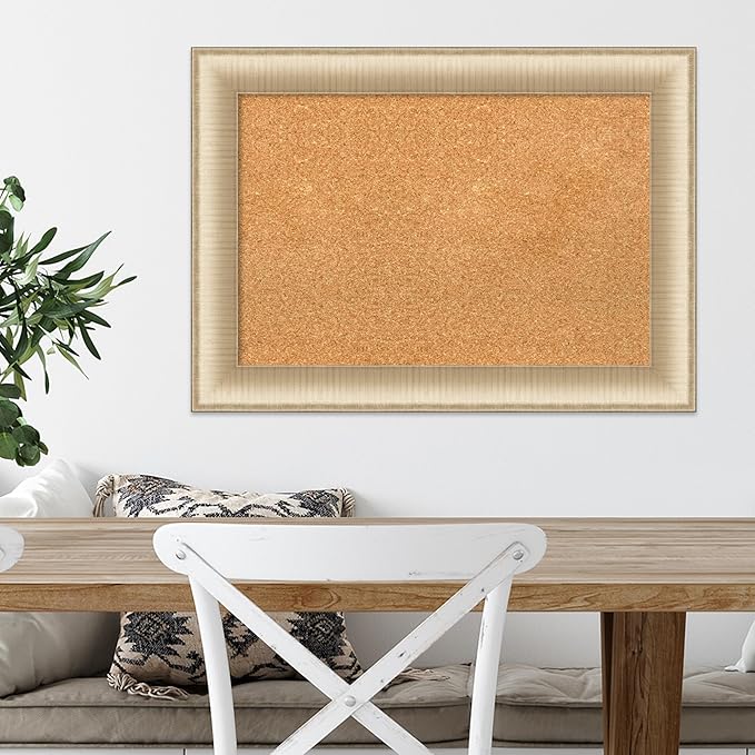 Amanti Art Natural Cork Board for Wall, 21x29 Vision Board with Gold Frame, Medium Corkboard Office Decor for Home Organization, Casual Corkboard Pinboard to Display Items for Home Organization in