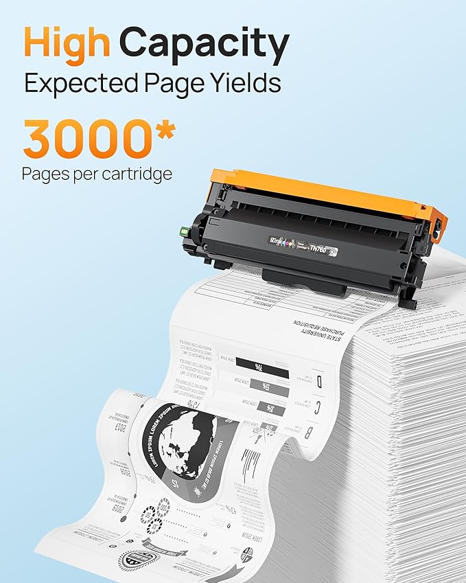 E-Z Ink Compatible TN760 Toner Cartridges Replacement for Brother TN-760 TN730 TN-730 to Use with HL-L2350DW HL-L2395DW HL-L2390DW HL-L2370DW MFC-L2750DW MFC-L2710DW DCP-L2550DW (Black, 4 Pack)