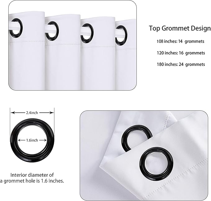 BONZER Room Divider Curtain Screen Partitions Total Privacy Wall Wide Blackout Curtains for Shared Room, 96L x 108W Inch (8L x 9W ft), 1 Panel, Greyish White